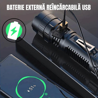 Német Taktikai Lézeres Zseblámpa + Tok + Ingyenes Extra Akkumulátor Csomag – TitanLux™